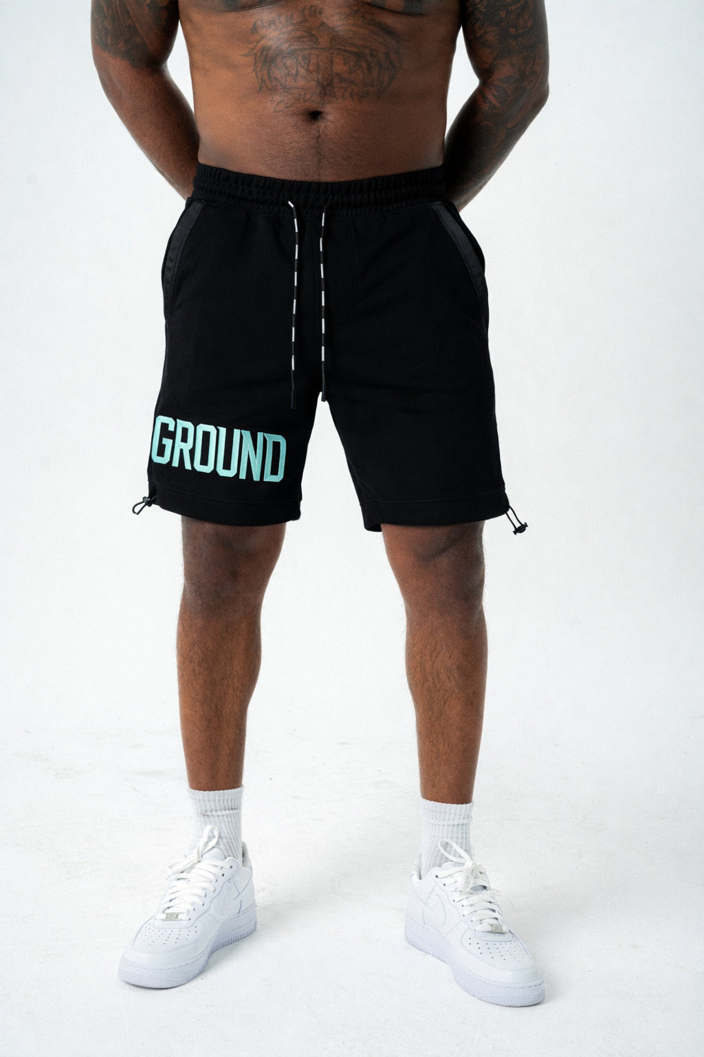 EMPIRE SHORTS- (BLACK/TIFFANY)