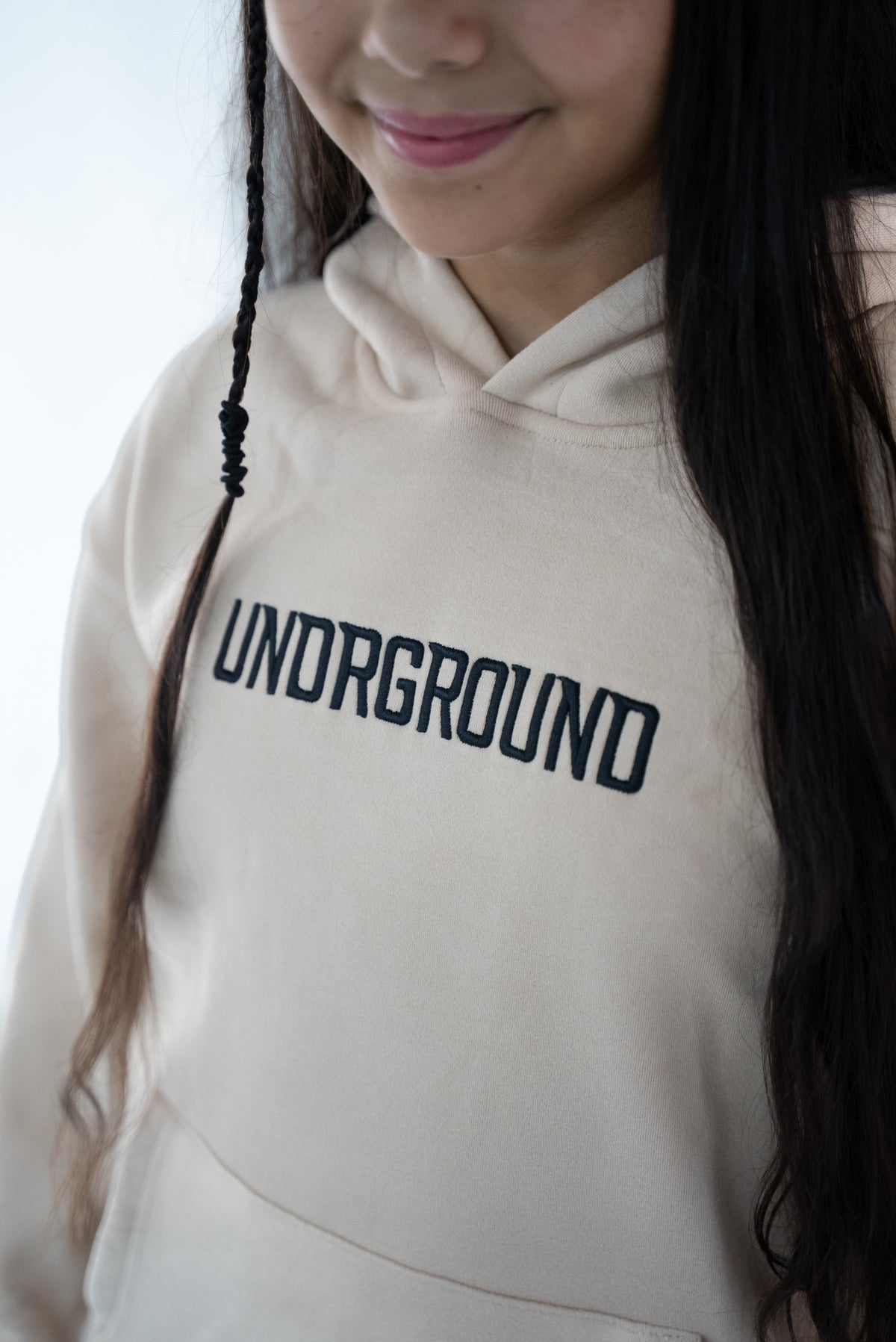 Kids Tan/Black " Moving In Silence " hoodie