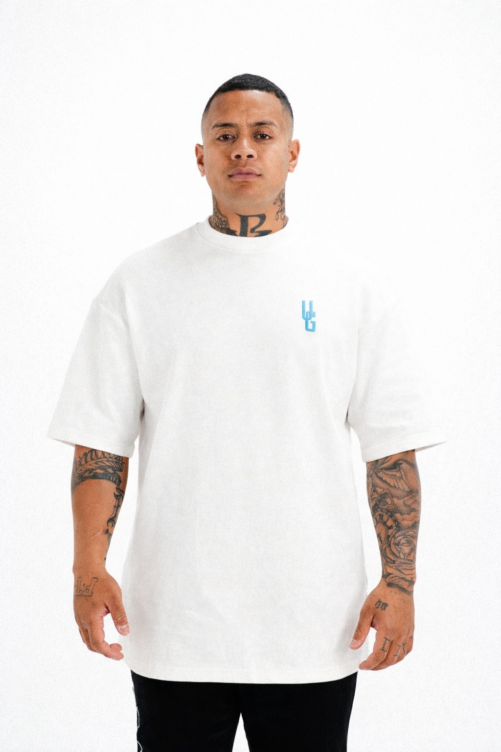 ORIGIN TEE- (WHITE/CLOUD BLUE)