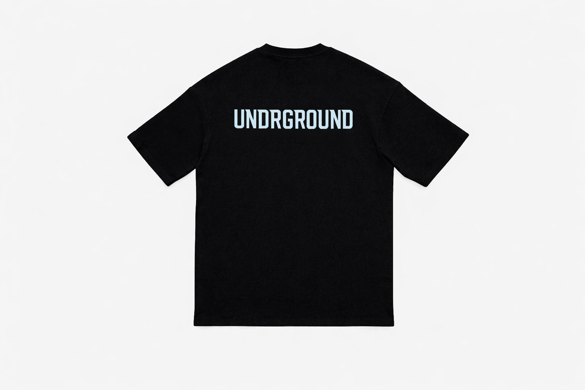 ORIGIN TEE- (BLACK/CLOUD BLUE)