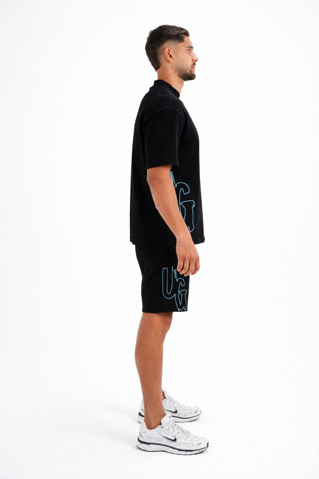 CODE OF SILENCE TEE- (BLACK/CLOUD BLUE)