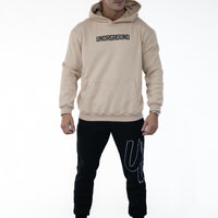 Tan/Black Hoddie " Moving In Silence " Collection