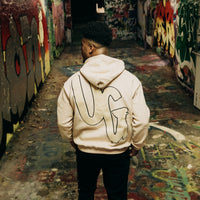 Tan/Black Hoddie " Moving In Silence " Collection