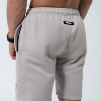 Taupe Double Print Cotton Shorts