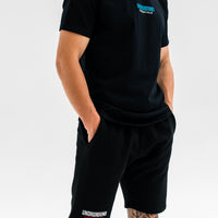Curved Black Tee x Blue