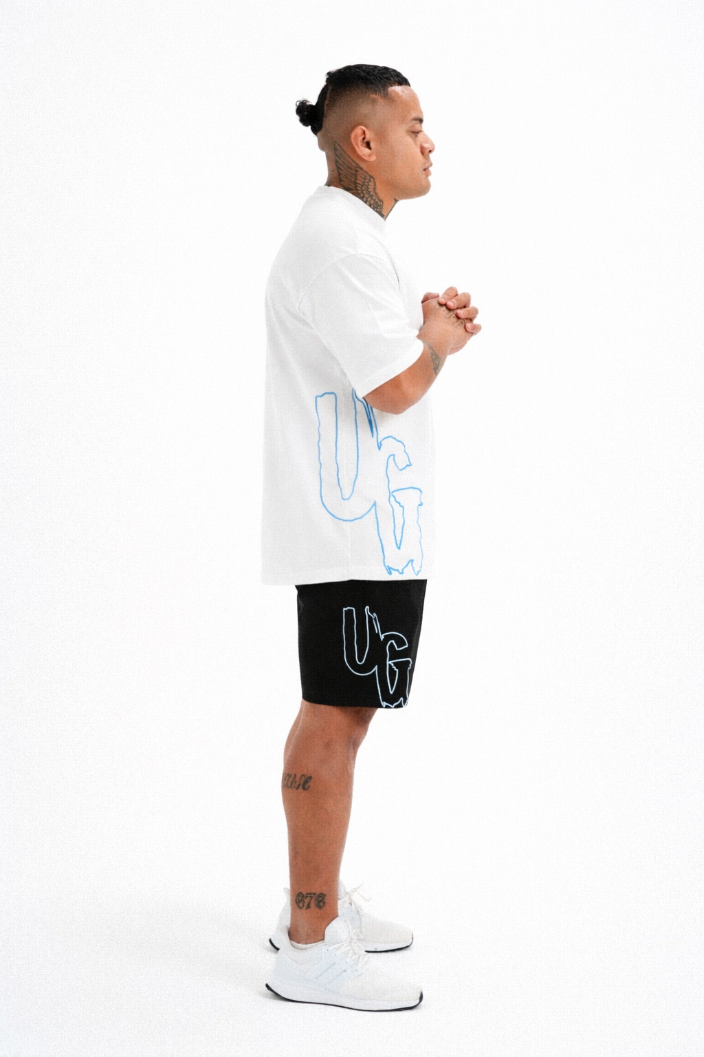 CODE OF SILENCE TEE- (WHITE/CLOUD BLUE)