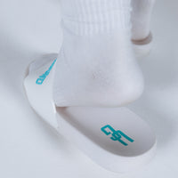 White UG Logo Mid Socks