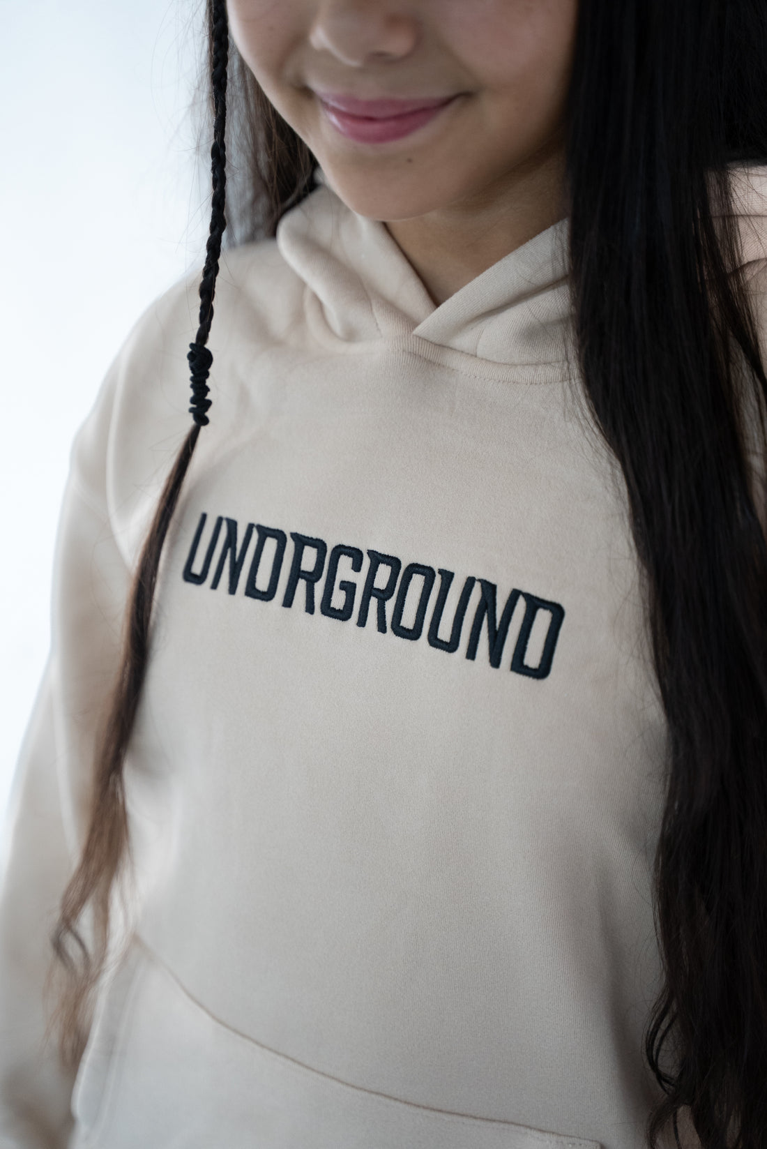 Kids Tan/Black " Moving In Silence " hoodie