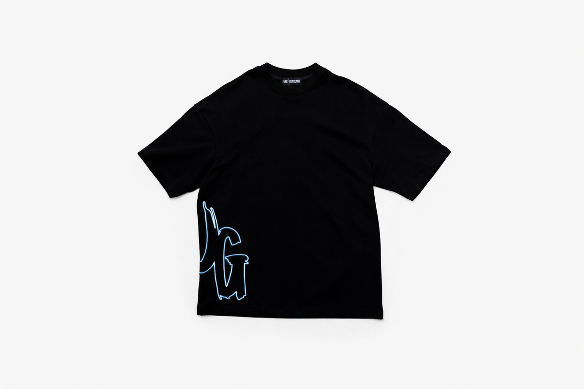 CODE OF SILENCE TEE- (BLACK/CLOUD BLUE)