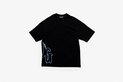 CODE OF SILENCE TEE- (BLACK/CLOUD BLUE)