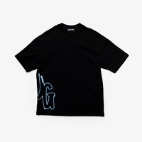 CODE OF SILENCE TEE - BLACK/CLOUD NINE BLUE