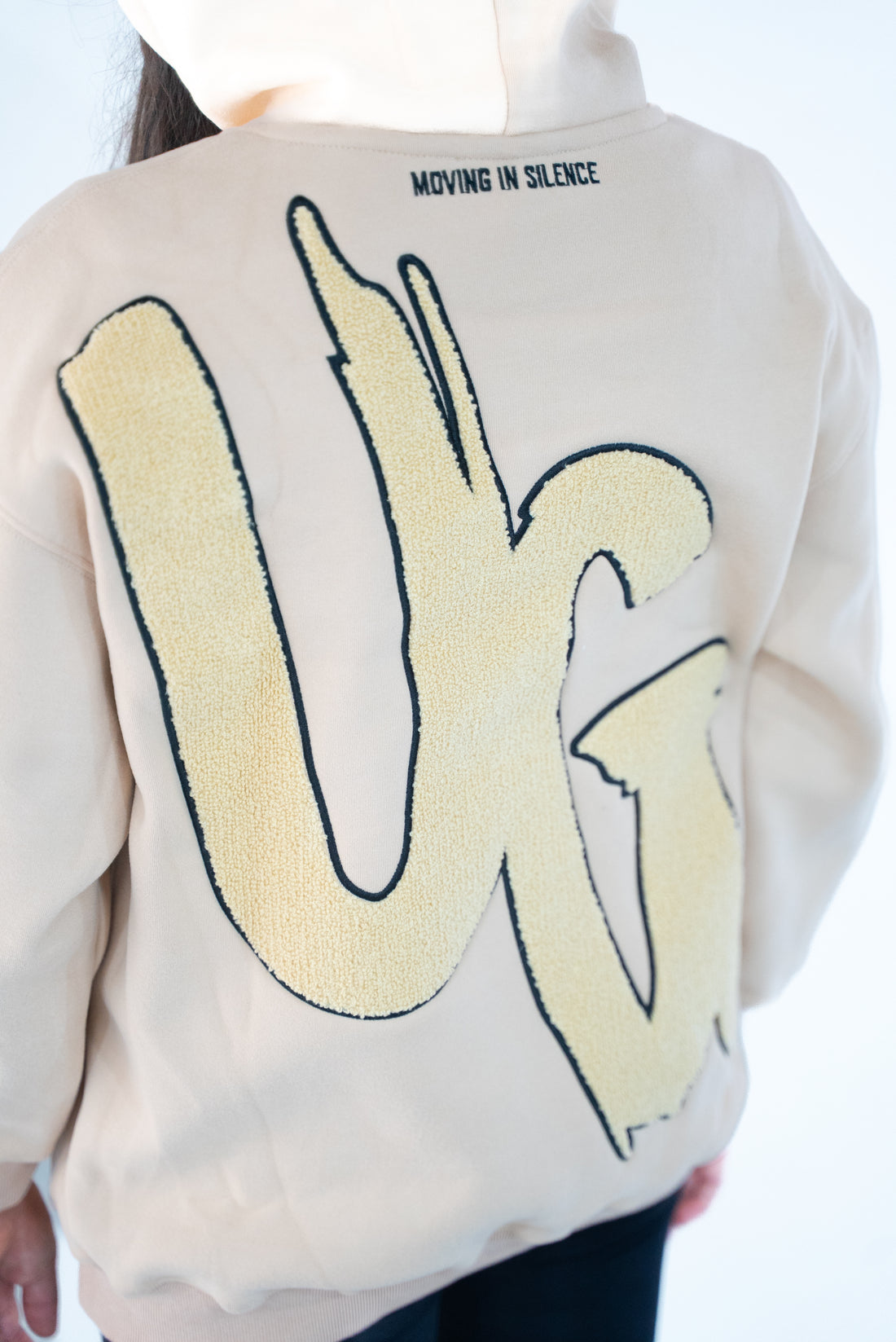 Kids Tan/Black " Moving In Silence " hoodie