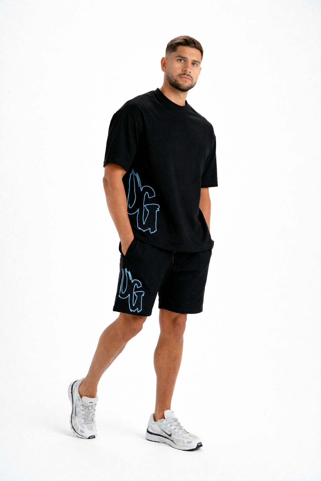 CODE OF SILENCE SHORTS- BLACK/CLOUD BLUE)