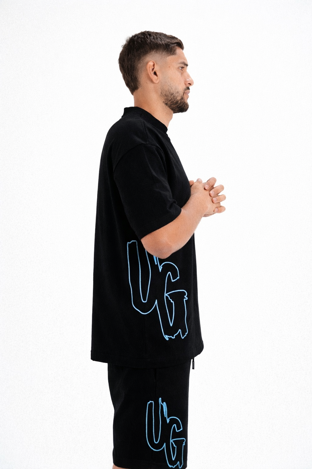 CODE OF SILENCE TEE- (BLACK/CLOUD BLUE)