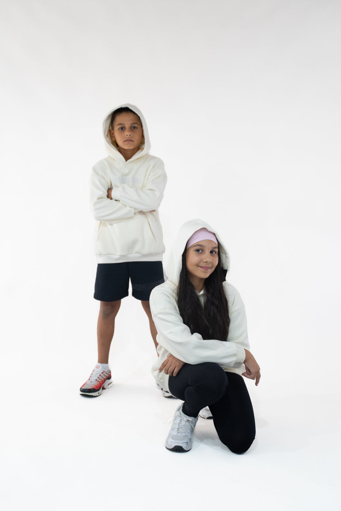 Kids White/Cream " Moving In Silence " Hoodie