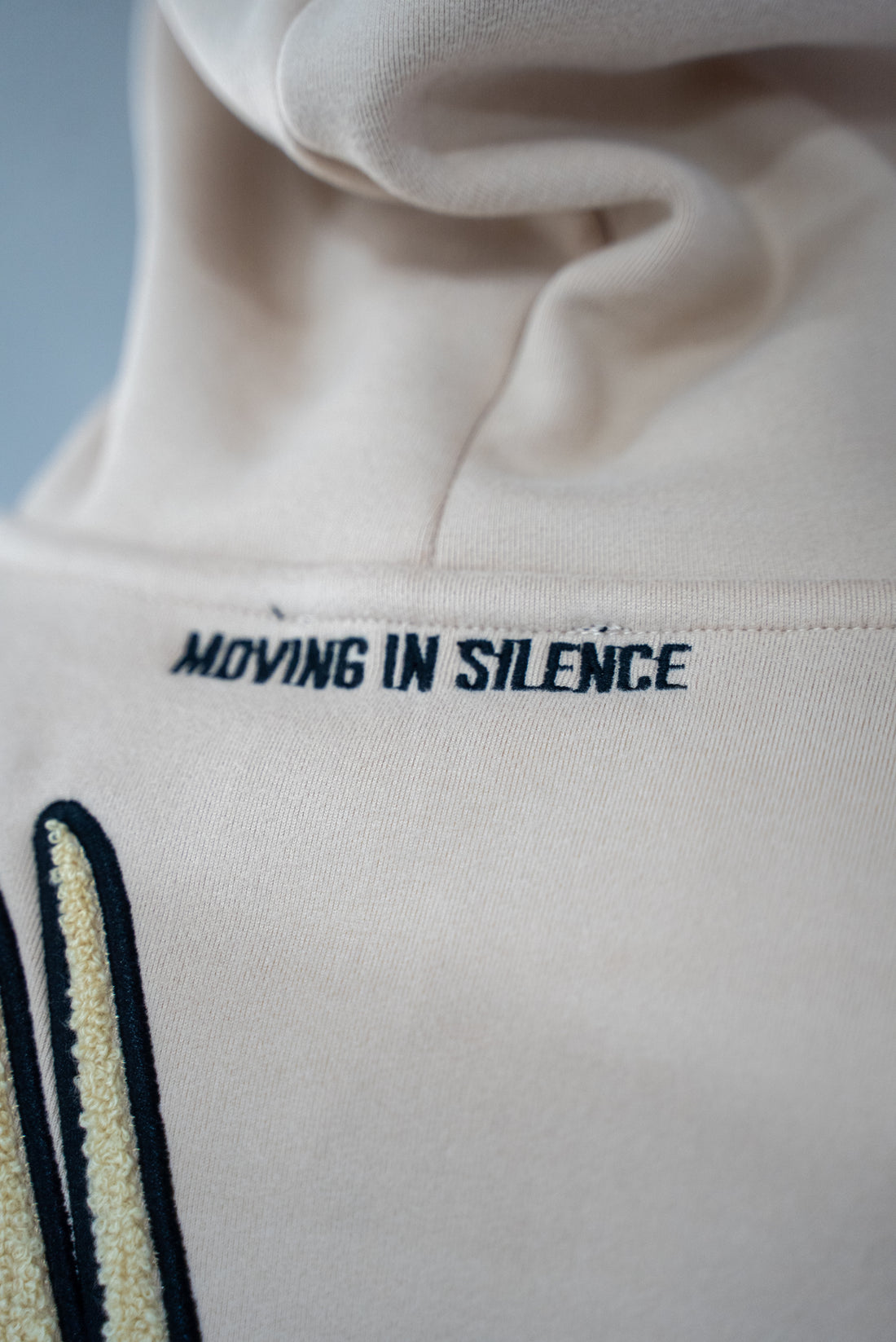 Tan/Black Hoddie " Moving In Silence " Collection