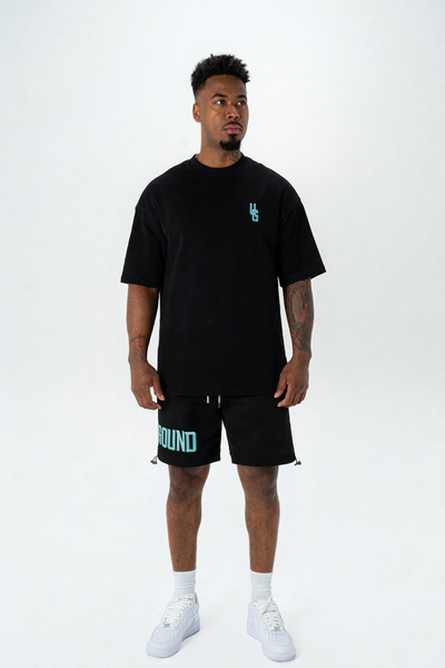 EMPIRE SHORTS- (BLACK/TIFFANY)