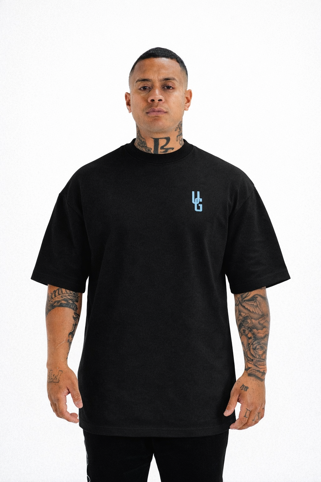 ORIGIN TEE- (BLACK/CLOUD BLUE)