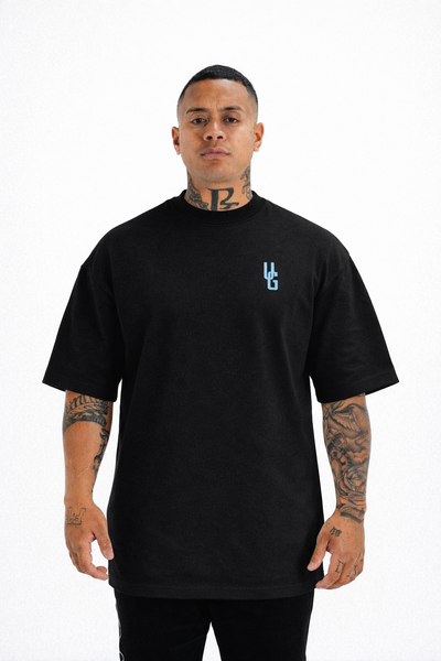 ORIGIN TEE- (BLACK/CLOUD BLUE)