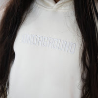 Kids White/Cream " Moving In Silence " Hoodie