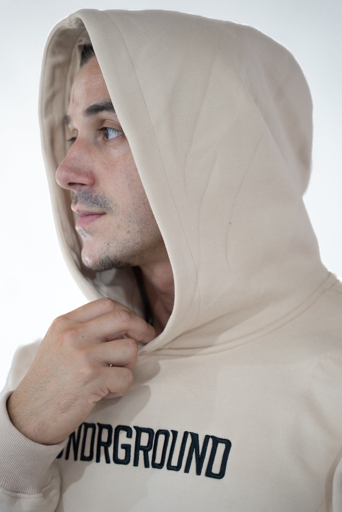 Tan/Black Hoddie " Moving In Silence " Collection