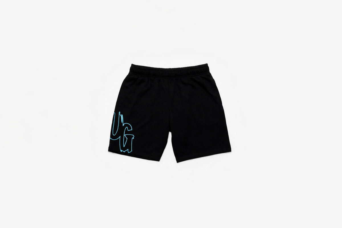 CODE OF SILENCE SHORTS- BLACK/CLOUD BLUE)
