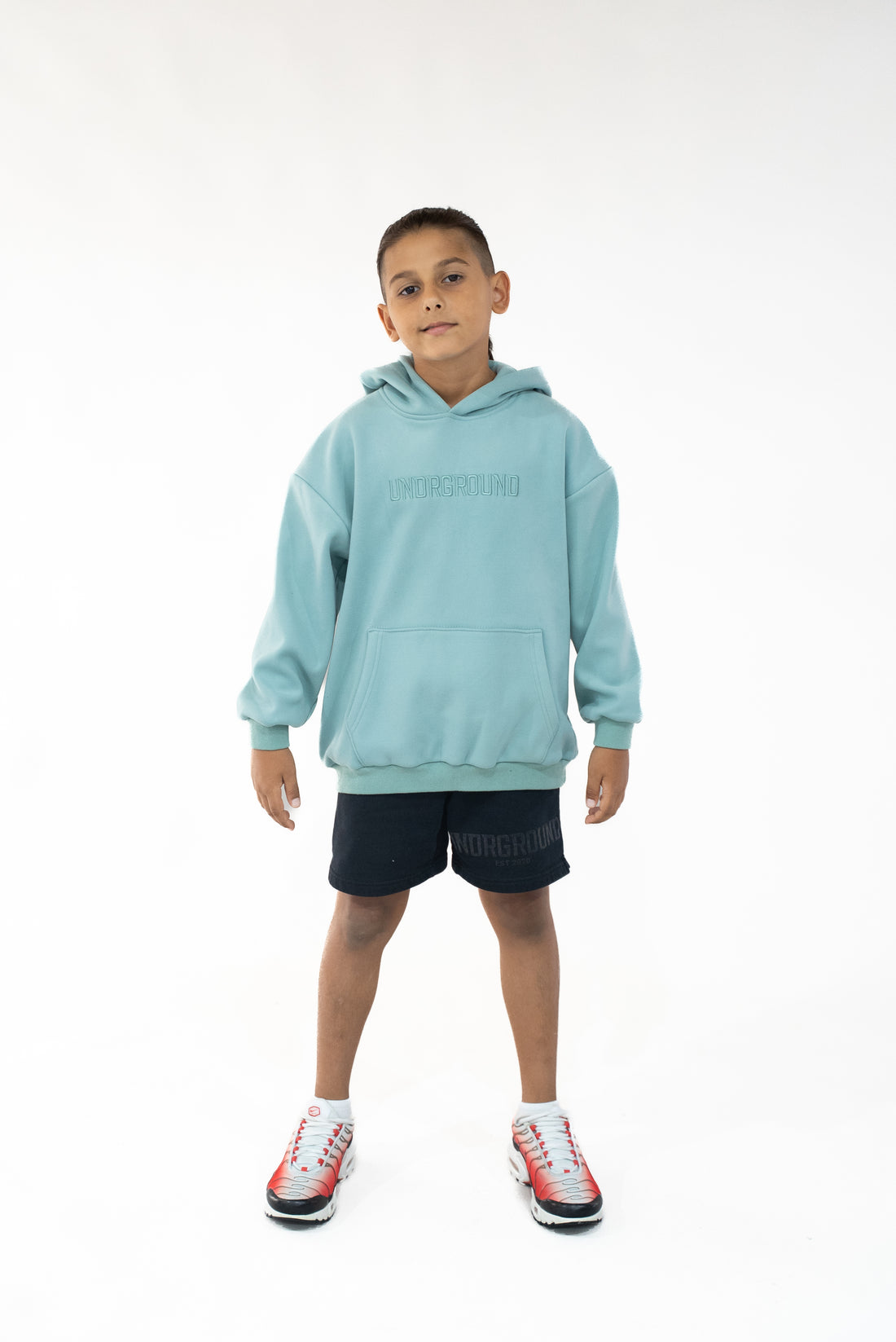Kids Steel Blue "Moving In Silence " Hoodie