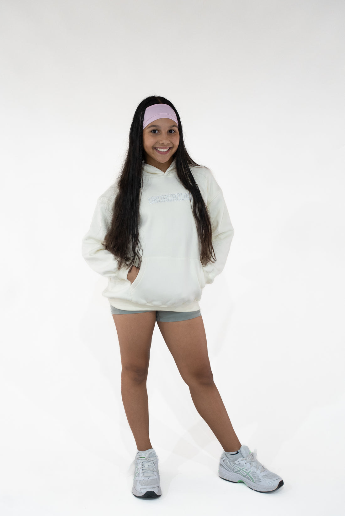 Kids White/Cream " Moving In Silence " Hoodie