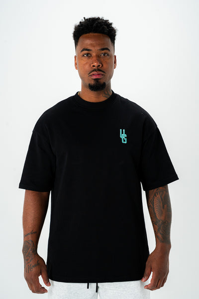 EMPIRE TEE- (BLACK/TIFFANY)