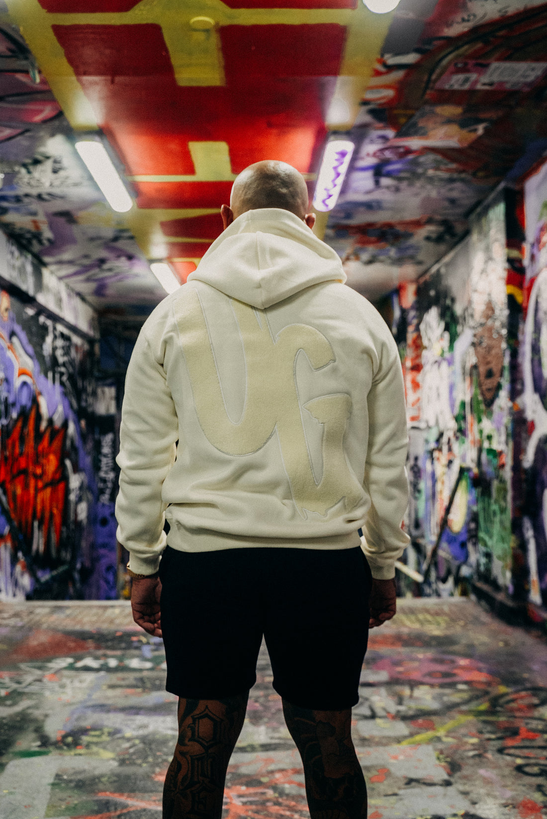 Cream/Off White Hoodie " Moving In Silence " Collection