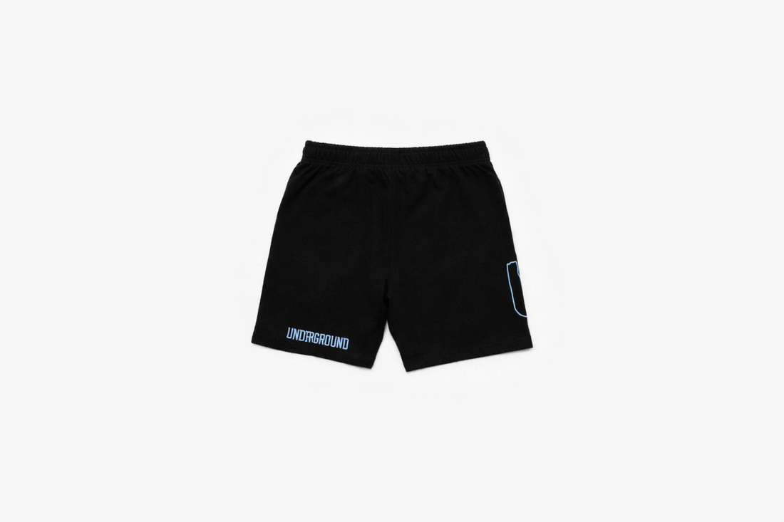 CODE OF SILENCE SHORTS- BLAKC/CLOUD NINE BLUE