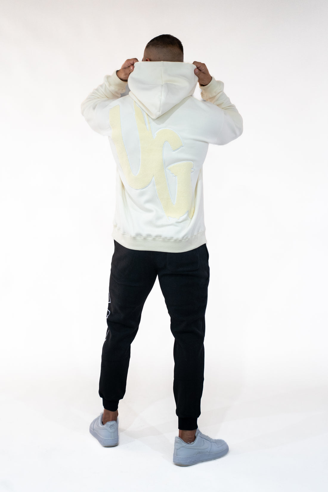 Cream/Off White Hoodie " Moving In Silence " Collection