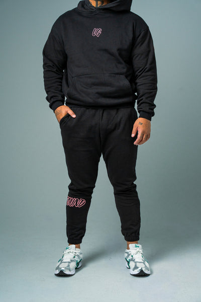 HYPE TRACKPANTS BLACK/ROSE