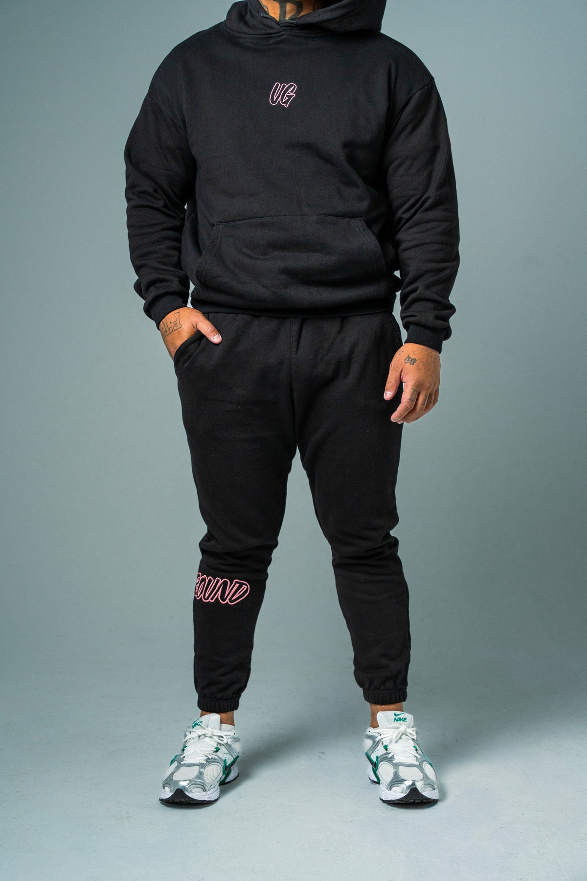 HYPE TRACKPANTS BLACK/ROSE