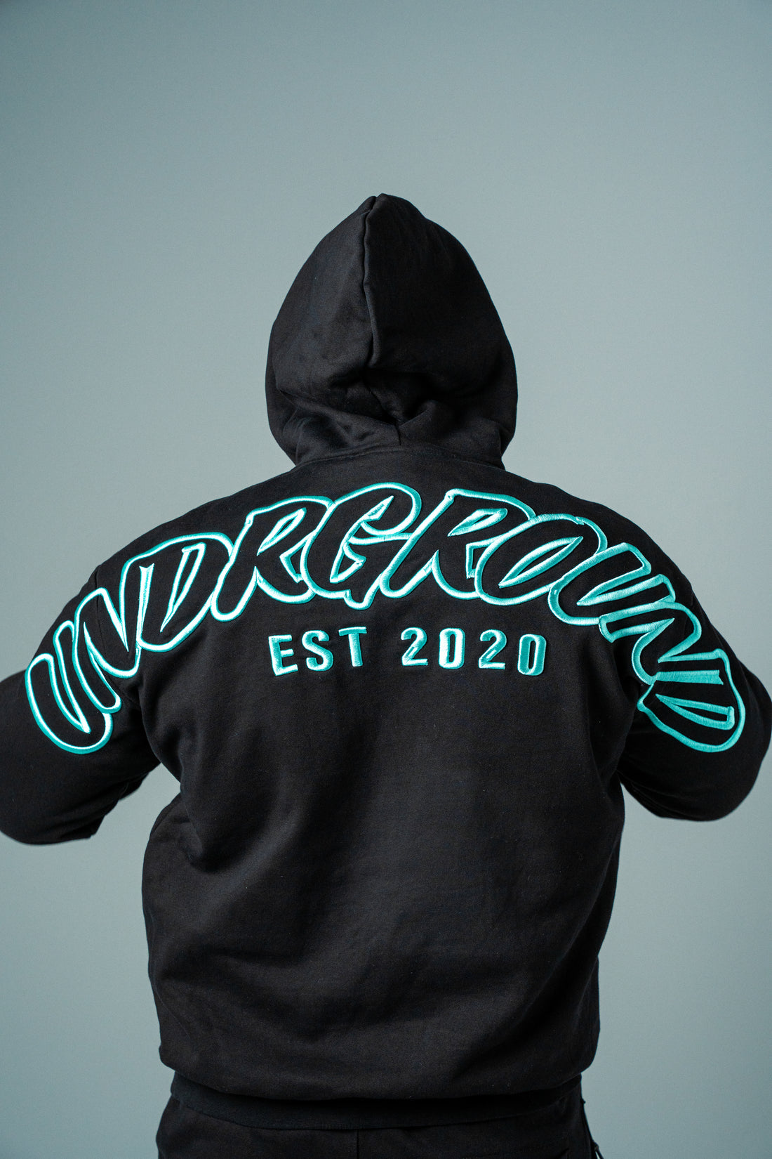Hype Hoodie Black/Tiffany