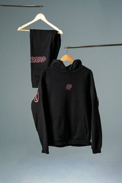HYPE TRACKPANTS BLACK/ROSE