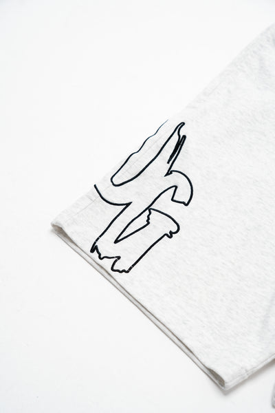 CODE OF SILENCE SHORTS- (WHITE MARL/BLACK)