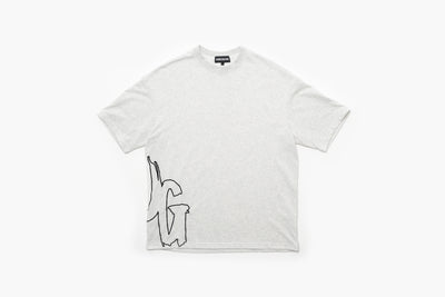 CODE OF SILENCE TEE- (WHITE MARL/BLACK)