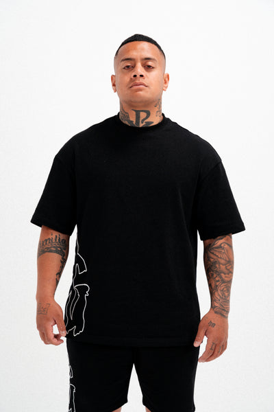 CODE OF SILENCE TEE- (BLACK/WHITE)