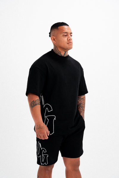 CODE OF SILENCE TEE- (BLACK/WHITE)