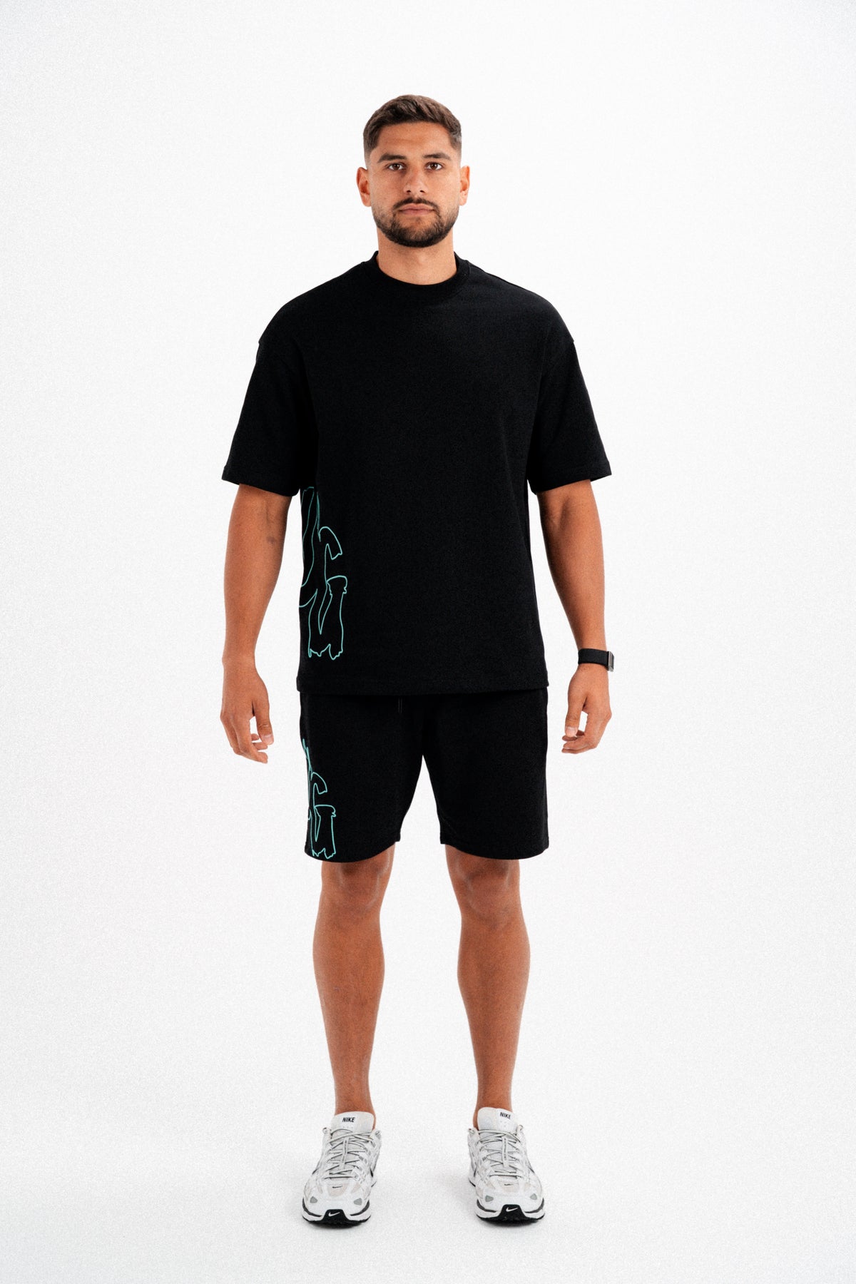 CODE OF SILENCE TEE- (BLACK/TIFFANY)