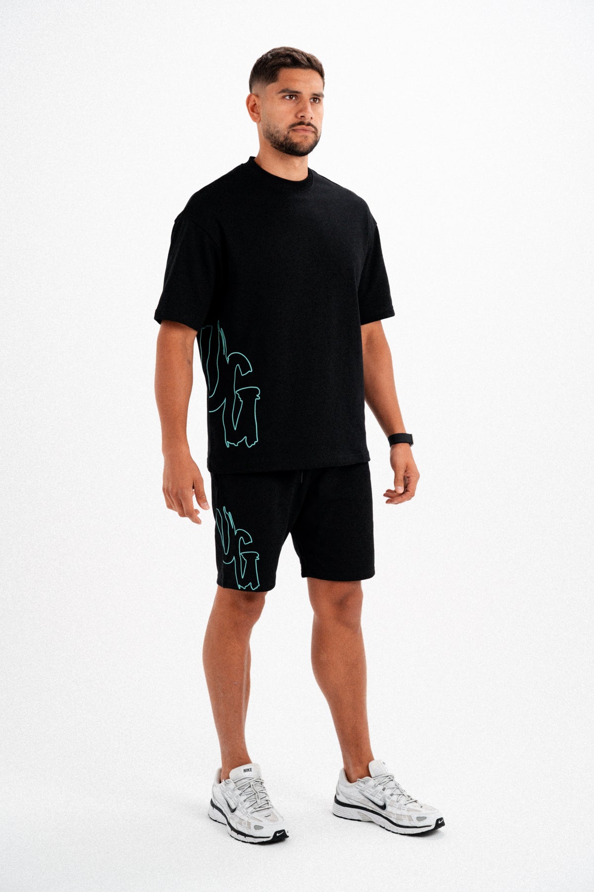 CODE OF SILENCE TEE- (BLACK/TIFFANY)
