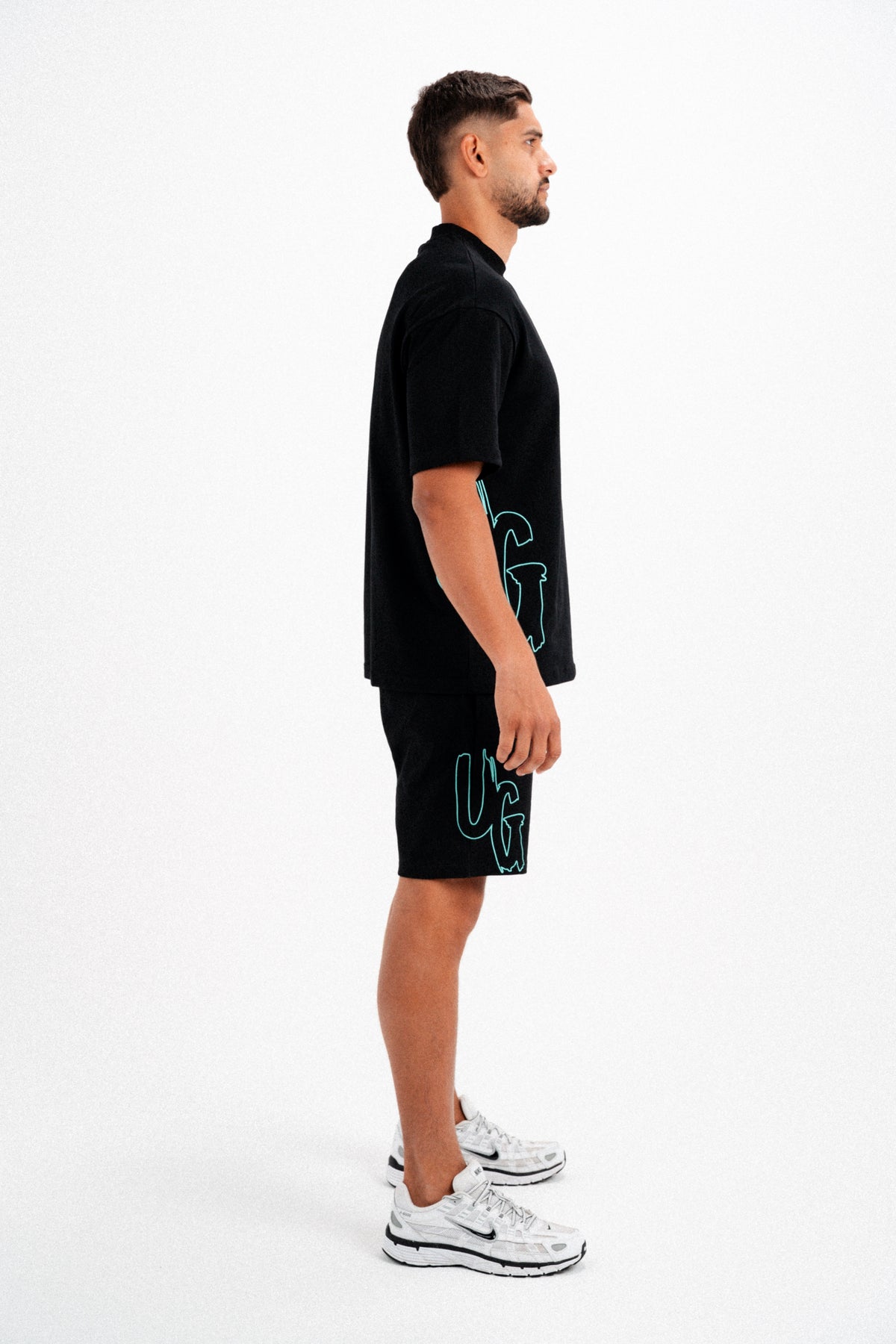 CODE OF SILENCE TEE- (BLACK/TIFFANY)
