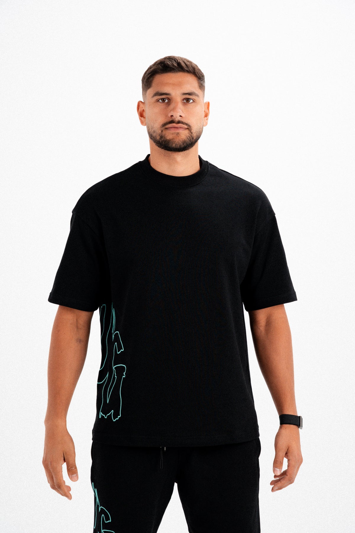 CODE OF SILENCE TEE- (BLACK/TIFFANY)
