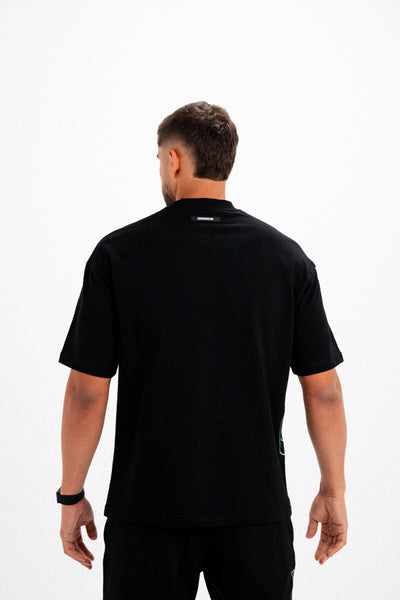CODE OF SILENCE TEE- (BLACK/TIFFANY)
