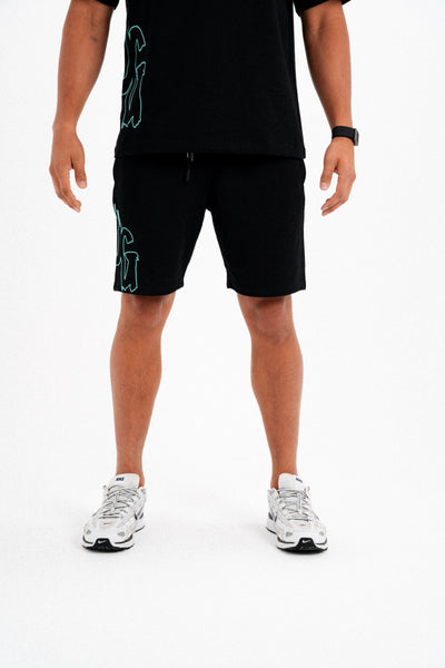 CODE OF SILENCE SHORTS- (BLACK/TIFFANY)