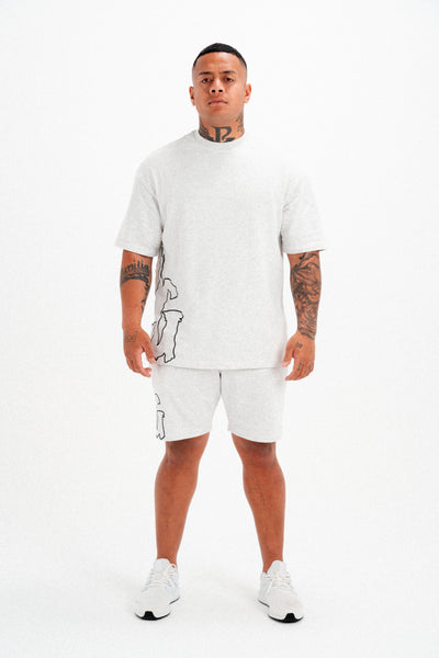CODE OF SILENCE TEE- (WHITE MARL/BLACK)