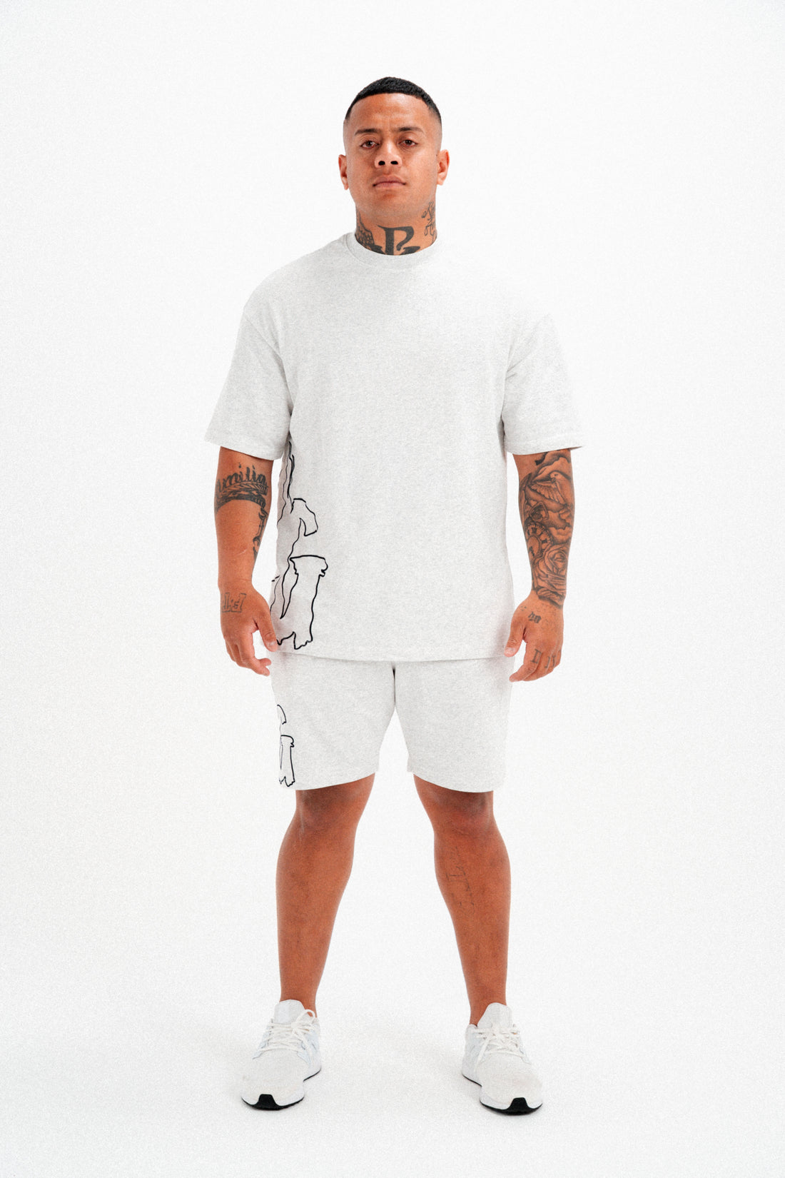 OMERTA TEE - WHITE MARL