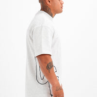 OMERTA TEE - WHITE MARL