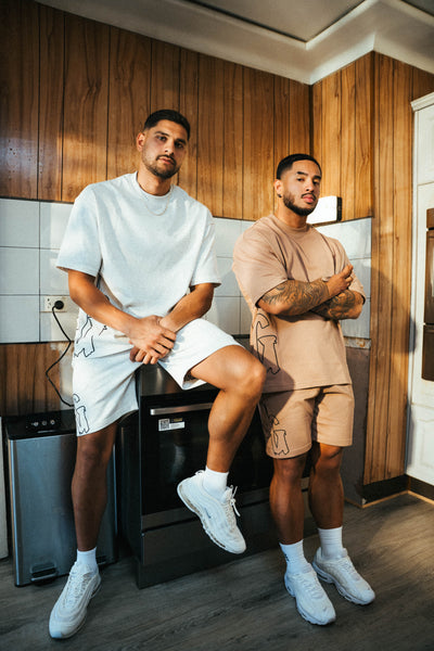 CODE OF SILENCE SHORTS- (WHITE MARL/BLACK)